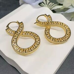 Anthropologie Gold and Black Geometric Earrings